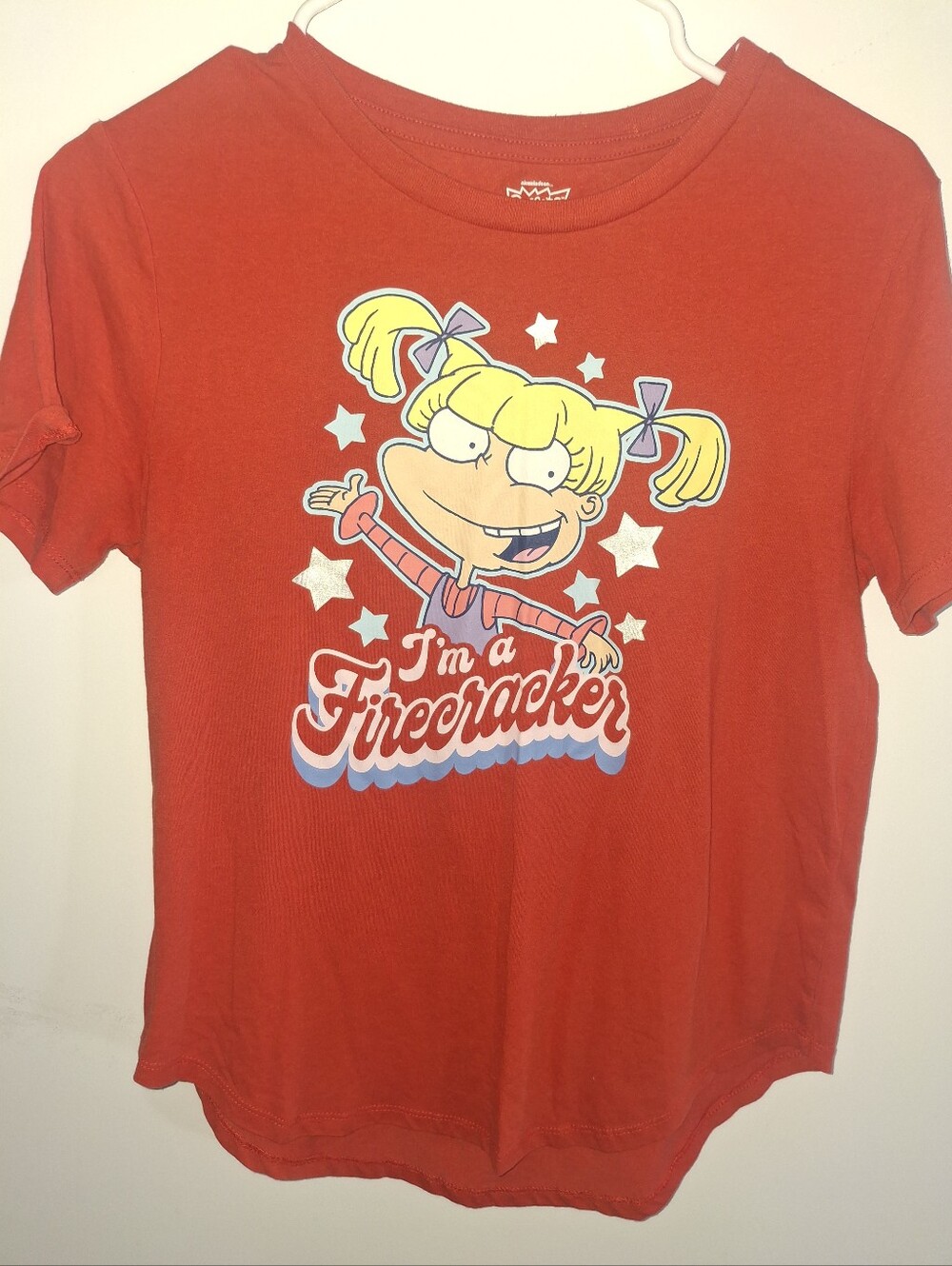 Nickelodeon Red Graphic Tee with Rugrats Angelica LARGE